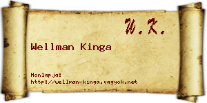 Wellman Kinga névjegykártya